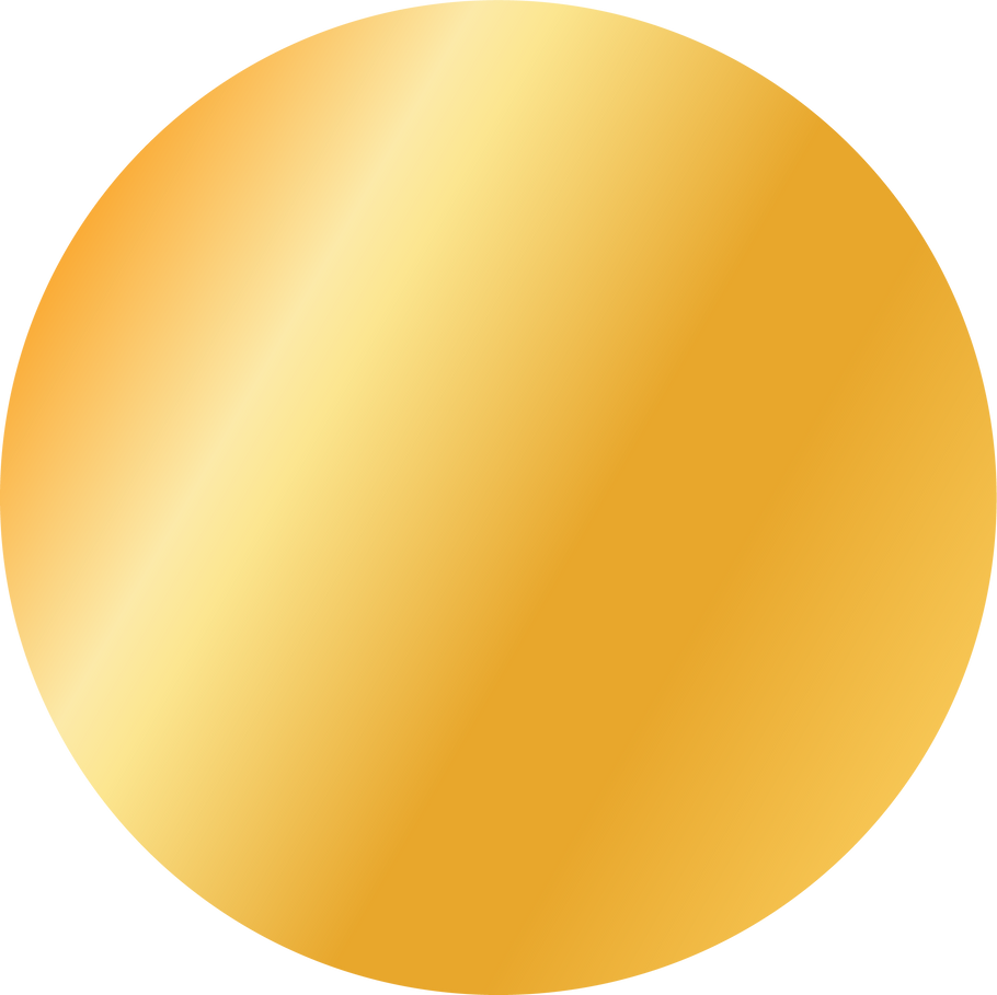 Round golden shape with metal gradient effect