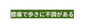 膝痛で歩きに不調がある